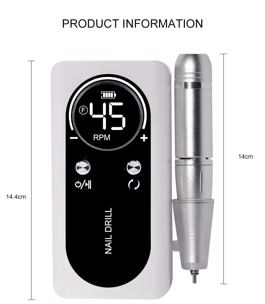Compact Rechargeable Nail Drill Kit for Manicure