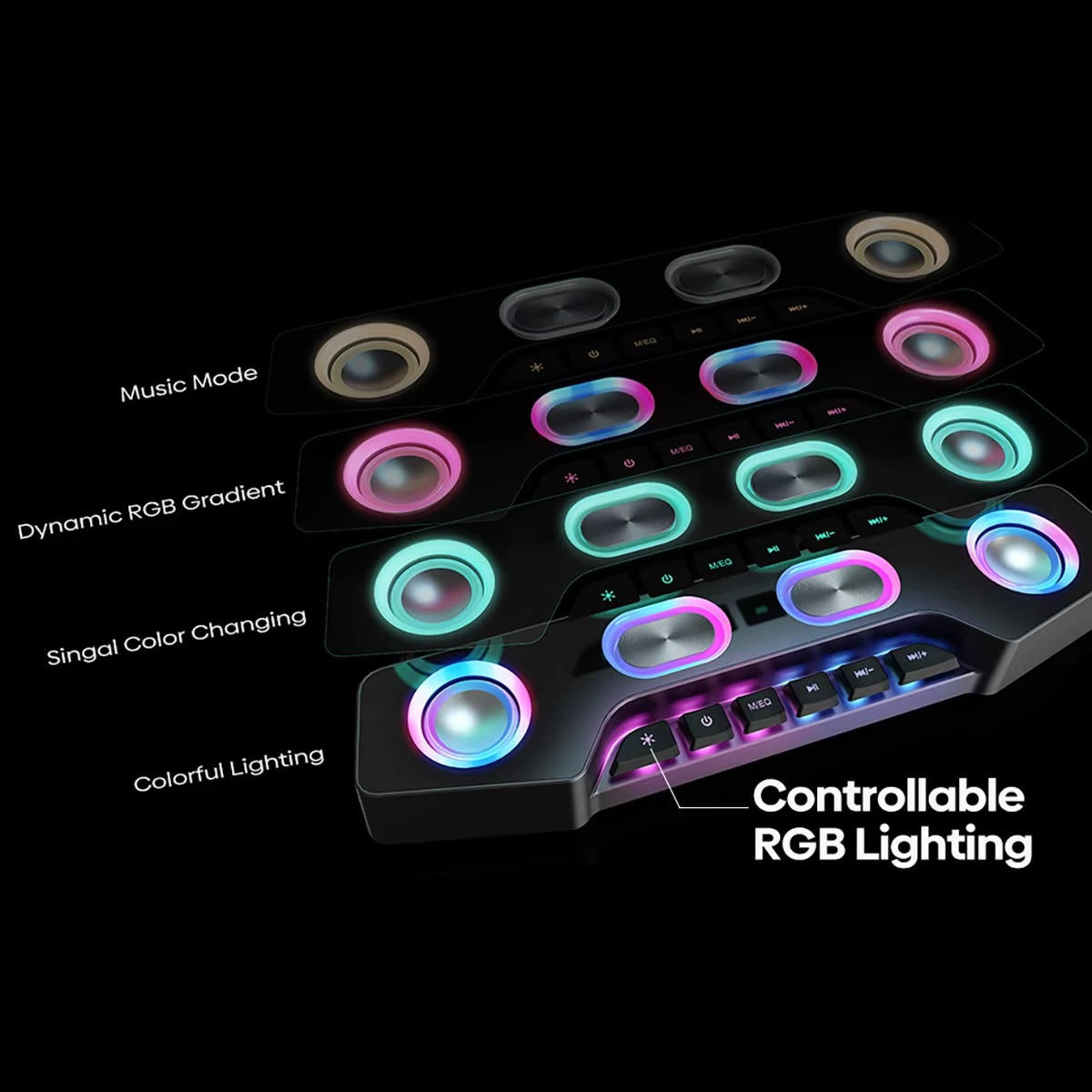 Colorful LED PC Sound Speakers