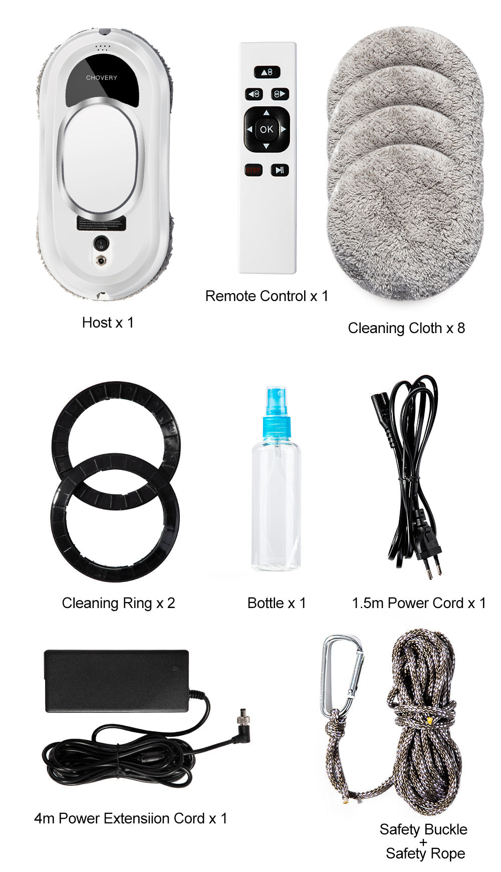 Wi-Fi Robot Glass Cleaner with Remote Auto Vacuum