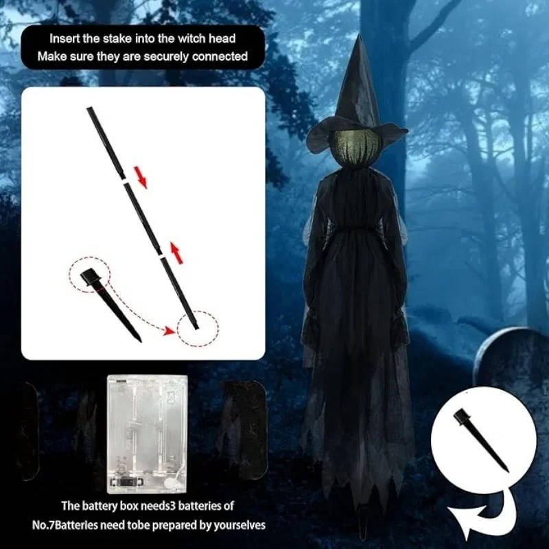 Spooky Animated Witch Halloween Decor Set