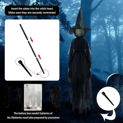 Spooky Animated Witch Halloween Decor Set