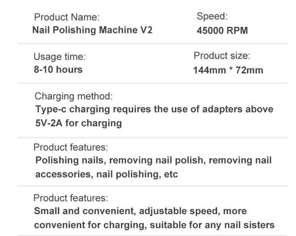 Compact Rechargeable Nail Drill Kit for Manicure