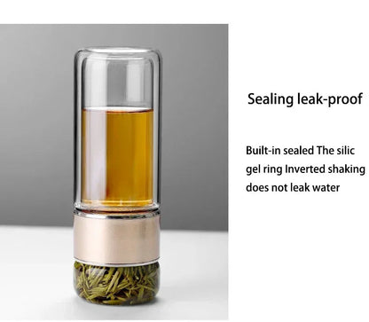 Large Glass Double Wall Tea Steeper Mug