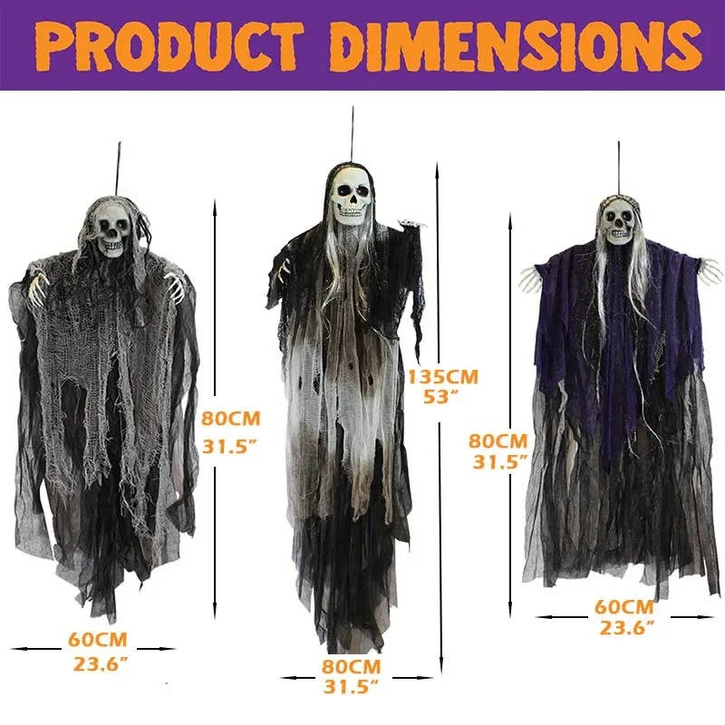 Spooky Halloween Decor Set of 3 Outdoor Indoor Props