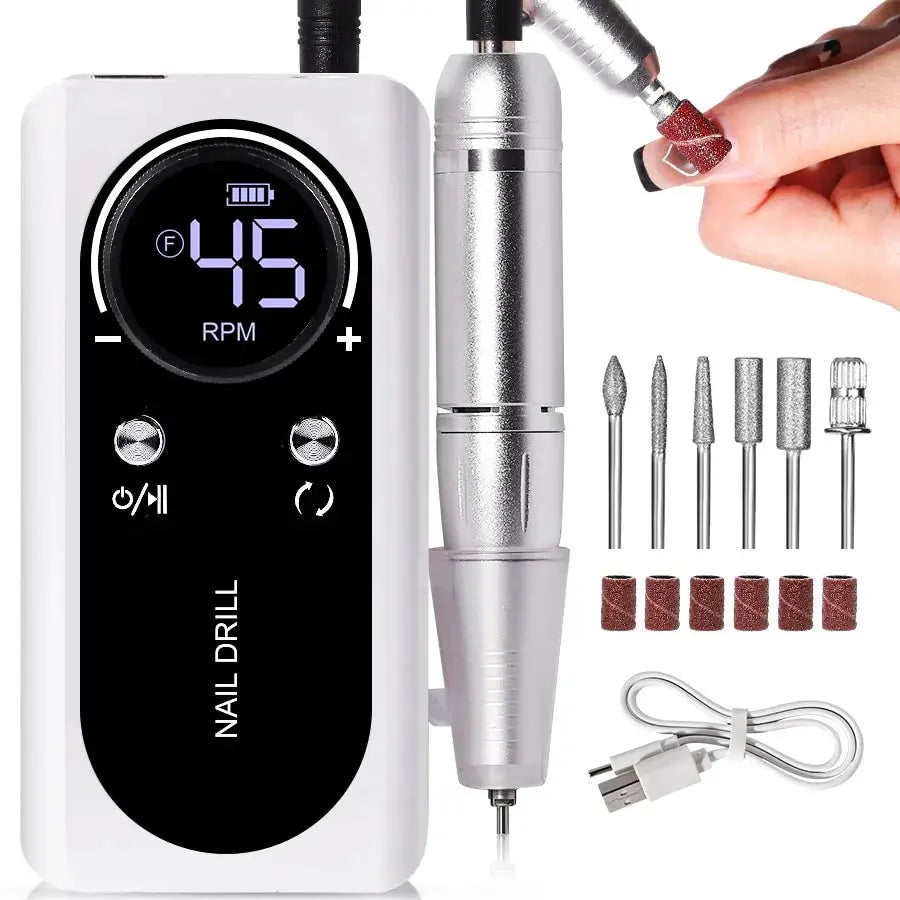 Compact Rechargeable Nail Drill Kit for Manicure