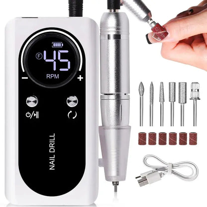 Compact Rechargeable Nail Drill Kit for Manicure