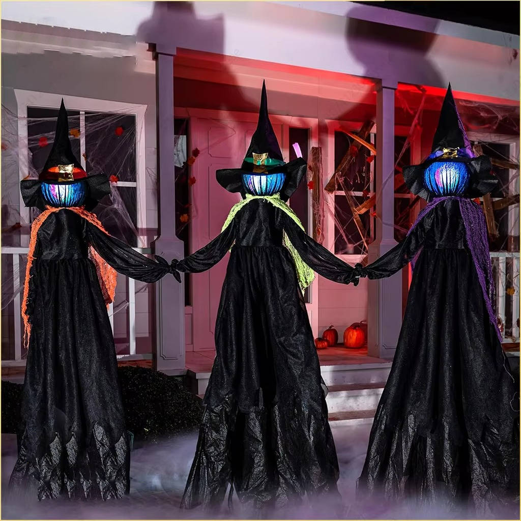 Spooky Animated Witch Halloween Decor Set