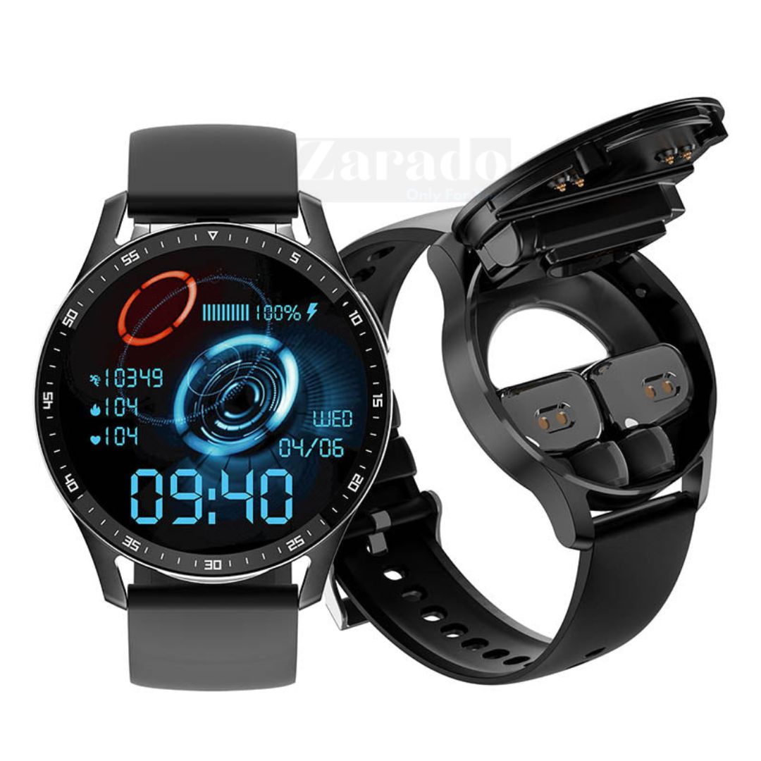 Sleek Bluetooth Smart Watch with Wireless Earbuds