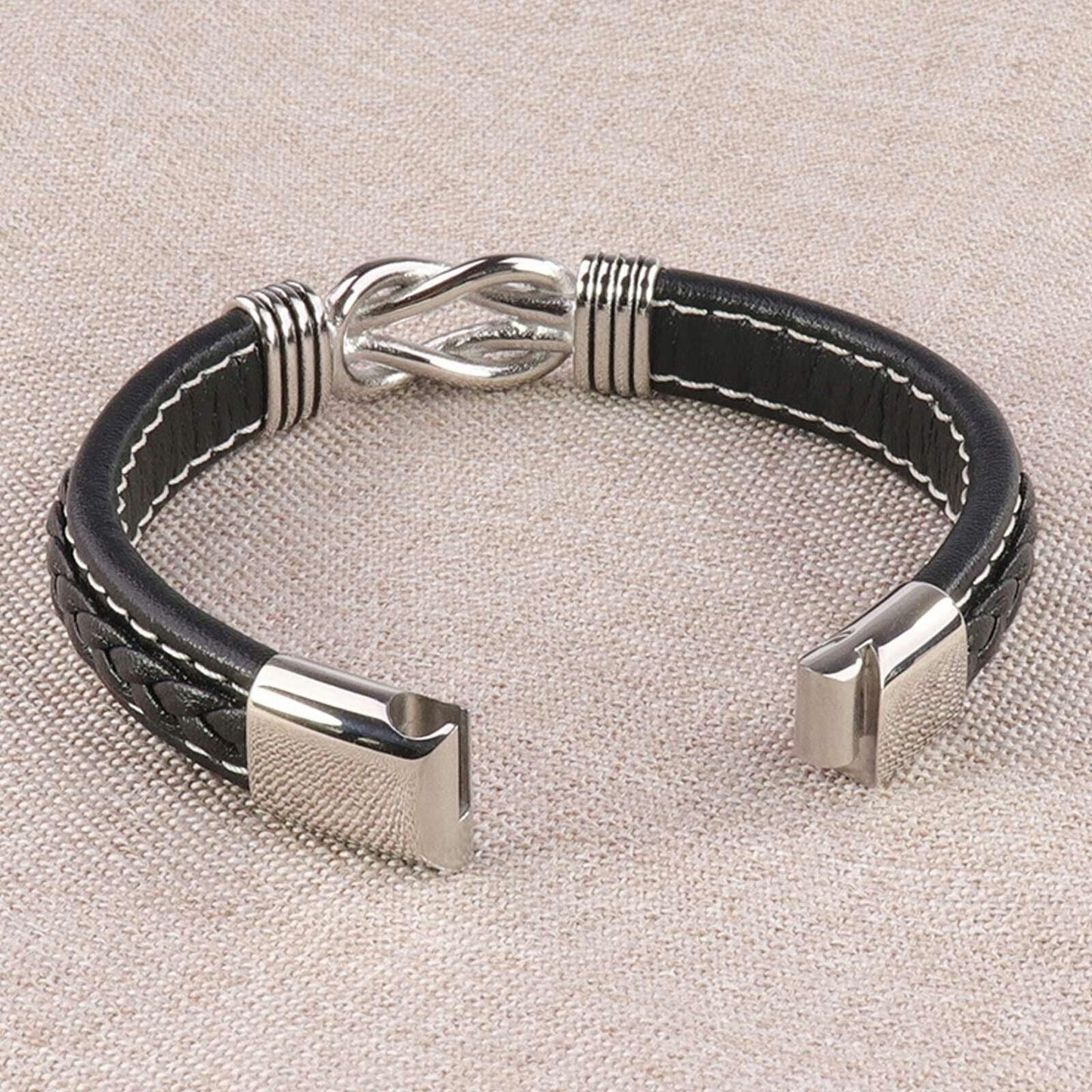 Leather Knot Bracelet for Men, Grandmother Gift