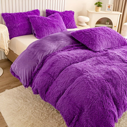 Cozy Soft Plush Duvet Cover Set with Zipper