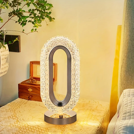 Sophisticated Crystal Oval Desk Lamp - Befez