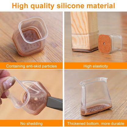 Clear Furniture Leg Protectors with Felt Bottoms