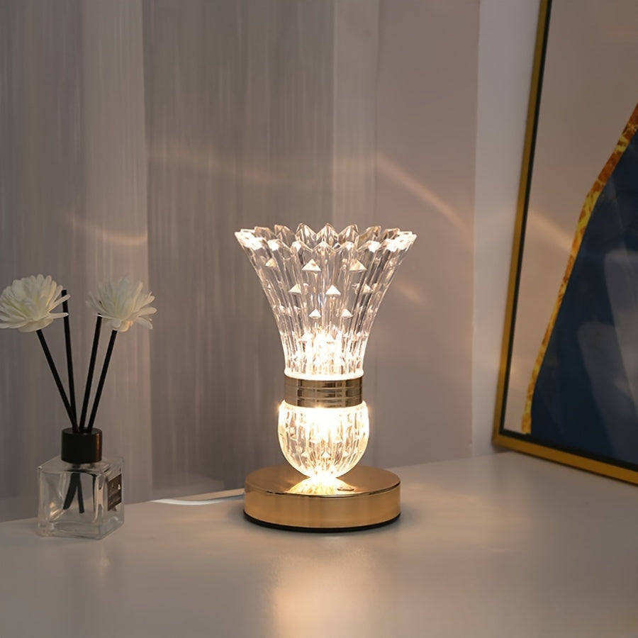 Luxury LED Crystal Desk Lamp with Adjustable Brightness - Befez