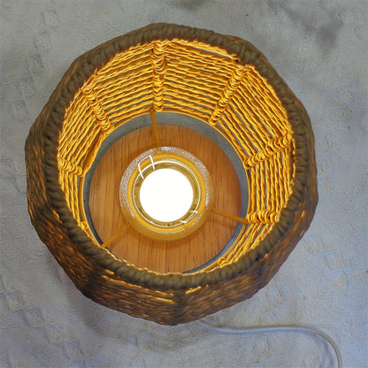 Rustic Wooden Table Lamp with Bright LED Light