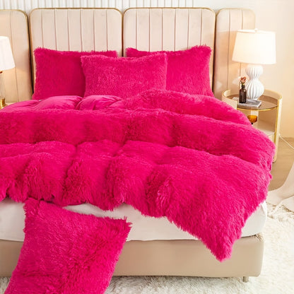 Cozy Soft Plush Duvet Cover Set with Zipper