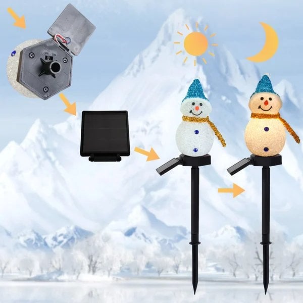 Solar Powered Outdoor Snowman Lamp