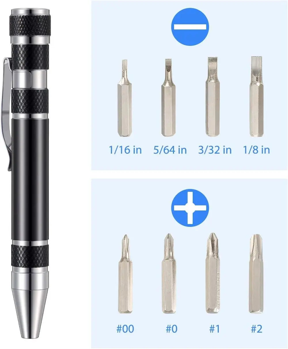 Compact 8-in-1 Multi Tool Screwdriver Set