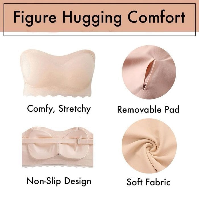 Befez | Curvy Women's Strapless Lift Push Up Bra