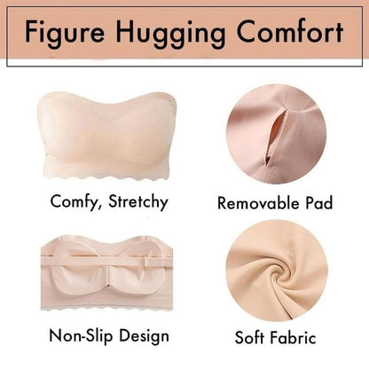 Befez | Curvy Women's Strapless Lift Push Up Bra