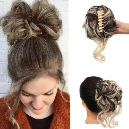 Easy Clip-in Bun for Curly Hair with Volume