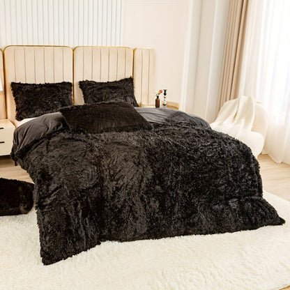 Cozy Soft Plush Duvet Cover Set with Zipper