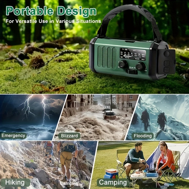 Portable Solar Crank Emergency Radio with Power Bank