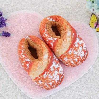 Cozy Warm Bread Print Slippers