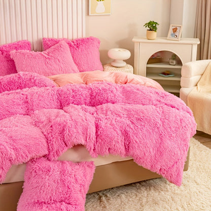 Cozy Soft Plush Duvet Cover Set with Zipper