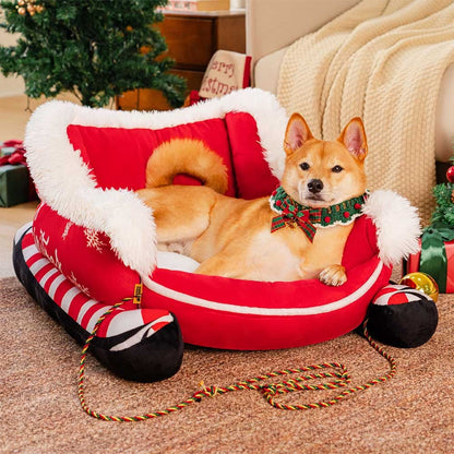 Warm Plush Dog Bed for Winter Nights