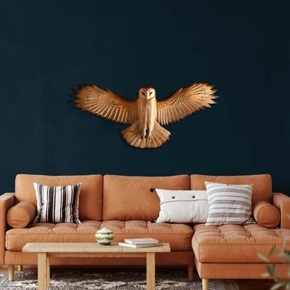 Rustic Wooden Owl Wall Art Decor