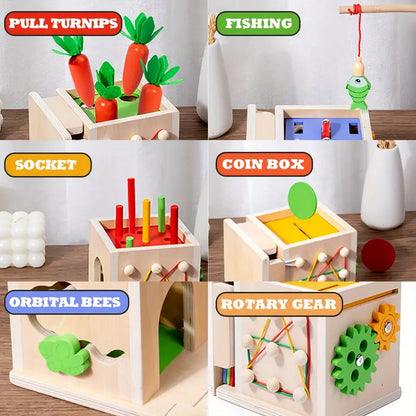 Kids Wooden Learning Playset Toy Box