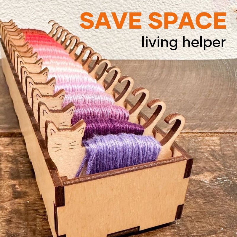 Wooden Bunny Sewing Thread Organizer Storage Set