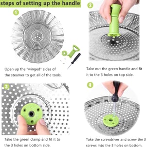 Easy Fold Stainless Steel Vegetable Steamer Basket