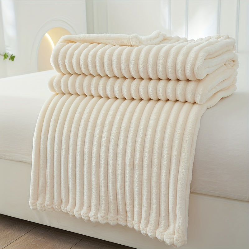 Cozy Textured Throw Blanket with Ribbed Design