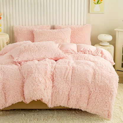 Cozy Soft Plush Duvet Cover Set with Zipper