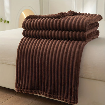 Cozy Textured Throw Blanket with Ribbed Design