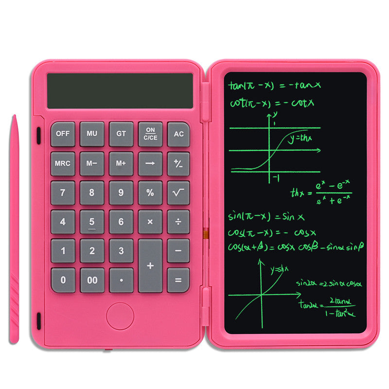 Compact 2-in-1 Calculator with Large Erasable Notepad
