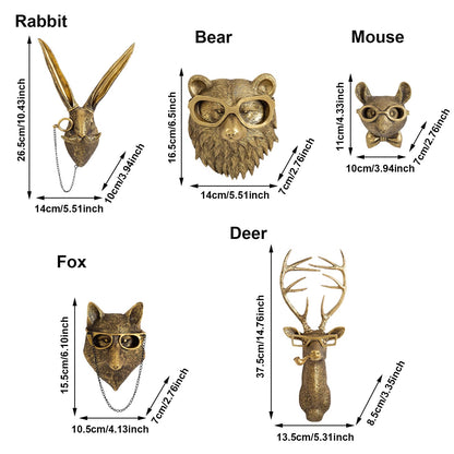 Stylish Wildlife Head Wall Decor