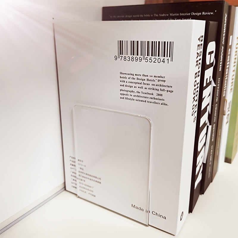 Stylish L-Shaped Clear Book Stand