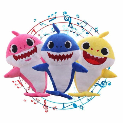 Cute Shark Singing Plush Toy with Lights