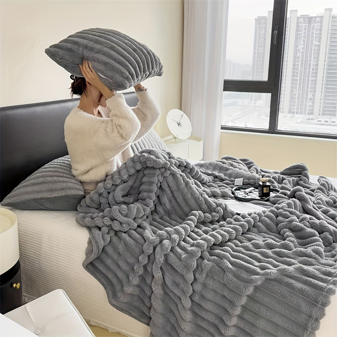 Soft Plush French Inspired Throw Blanket
