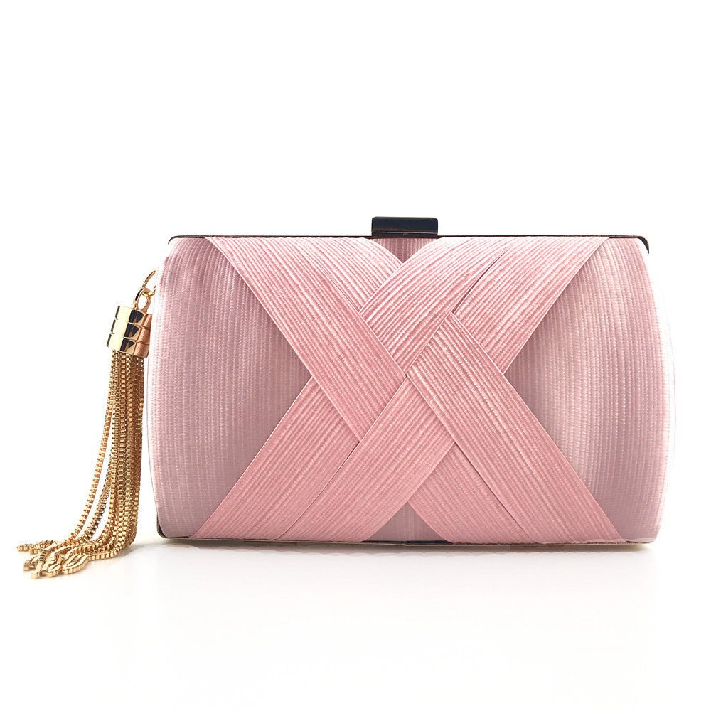 Glamorous Satin Evening Purse with Tassel Detail