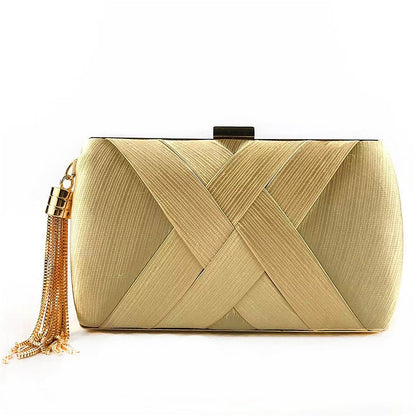 Glamorous Satin Evening Purse with Tassel Detail