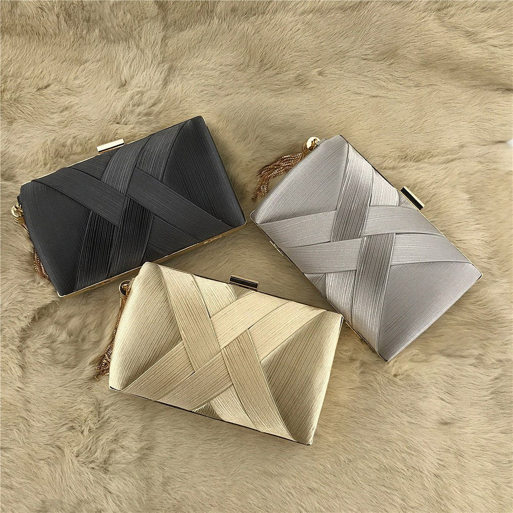 Glamorous Satin Evening Purse with Tassel Detail