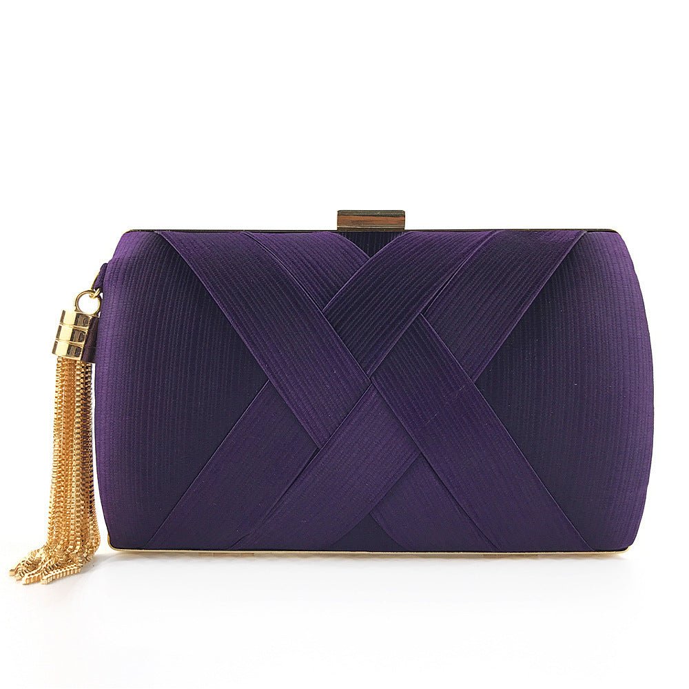 Glamorous Satin Evening Purse with Tassel Detail
