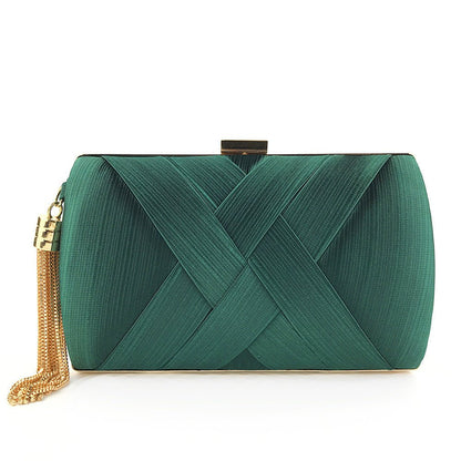 Glamorous Satin Evening Purse with Tassel Detail
