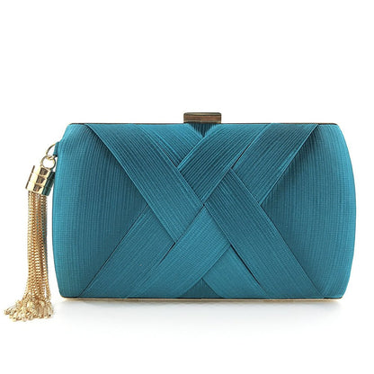 Glamorous Satin Evening Purse with Tassel Detail