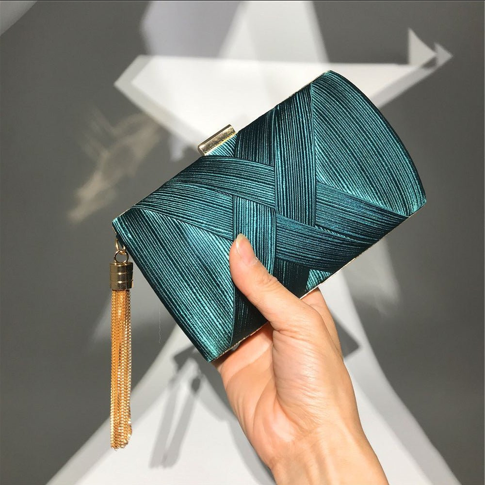 Glamorous Satin Evening Purse with Tassel Detail