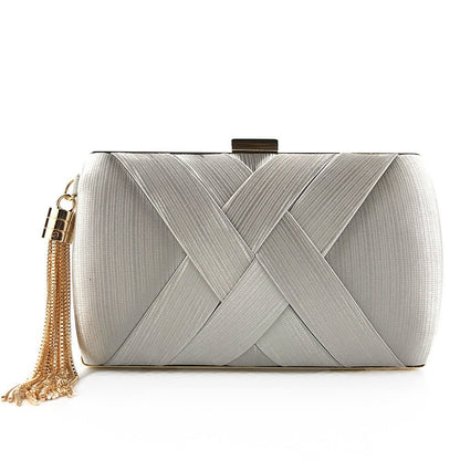 Glamorous Satin Evening Purse with Tassel Detail