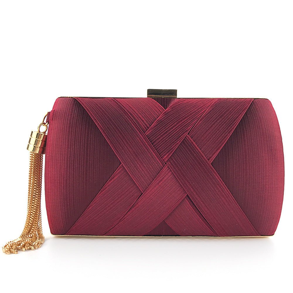 Glamorous Satin Evening Purse with Tassel Detail